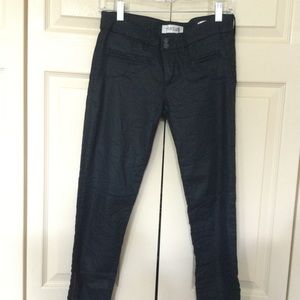 Preowned Womens Habitual Addison Moto Coated Skinny Jeans sz 25 in Blue